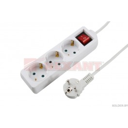 Удлинитель 3 гнезда 1.5м Rexant серия ПРОФИ