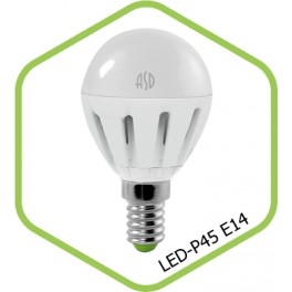 Лампа светодиодная LED-ШАР-standard 3.5Вт 160-260В Е14 4000К ASD