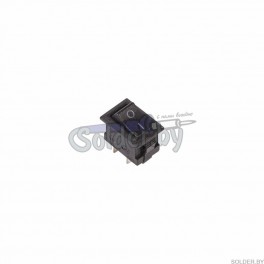 Выключатель клавишный 250V 3А (2с) ON-OFF черный Micro (RWB-101) арт. 36-2010