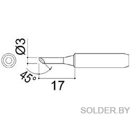 Жало для паяльника ELEMENT-900-MT-3C (прямое скошенное)