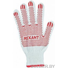 Перчатки Х/Б с покрытием ПВХ  REXANT, 5 нитей, 48-50 гр. арт.09-0202-1
