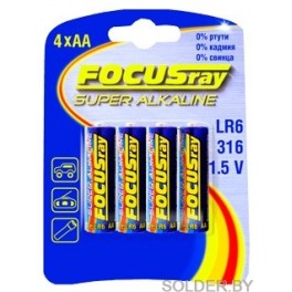 Алкалиновая батарейка FOCUSRAY LR6 (упак. 4 шт.) Алкалиновая батарейка FOCUSRAY LR6 (упак. 4 шт.)