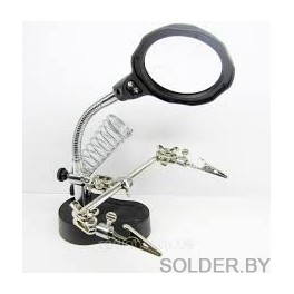 Инструмент оптический \"третья рука\" для пайки + 2 led 3xAAA ZD-126, AST133 арт. LXAST133