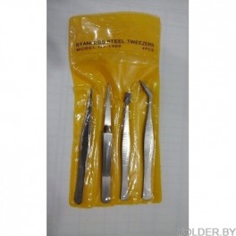 Набор пинцетов точных 4шт.