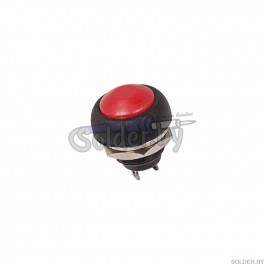 Выключатель-кнопка  250V 1А (2с) (ON)-OFF  Б/Фикс  красная  Micro (PBS-33В)  REXANT арт.  36-3050
