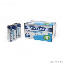 Элемент питания ROBITON STANDART 6LR61,BULK 10 (уп. 10шт.) арт БЛ13986