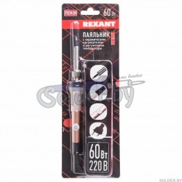 Паяльник с керам. нагревателем 250-500°C 220В-60Вт (Japan type) REXANT арт. 12-0613