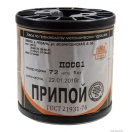 Припой-катушка 1,0кг. ПОС-61 д.0,5 мм без канифоли Припой-катушка 1,0кг. ПОС-61 д.0,5 мм без канифоли