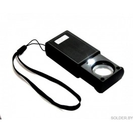 Лупа MG 9581 ювелирная двойная (2,5х 60x32мм и 45х 9мм) c LED подсветкой Лупа MG 9581 ювелирная двойная (2,5х 60x32мм и 45х 9мм) c LED подсветкой