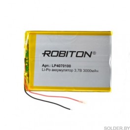 Аккумулятор ROBITON LP4070100 3.7В 3000мАч PK1 арт. БЛ14912