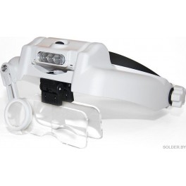 Лупа головное крепление MG82000M 1.0X,1.5X,2.0,2.5X,3.5X,8X 3LED