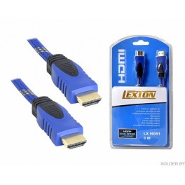 Кабель HDMI - HDMI 3м голубой V1.4, HD81 Кабель HDMI - HDMI 3м голубой V1.4, HD81