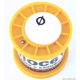 Припой-катушка 100 гр. ПОС-63 д. 1.5мм с канифолью
